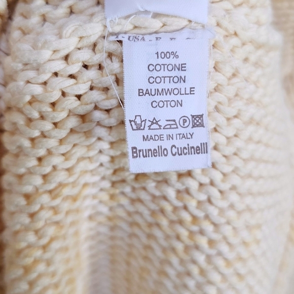 Brunello Cucinelli Ombre Cardigan Sweater Women Yellow Size Medium V-Neck Cotton - Picture 16 of 16